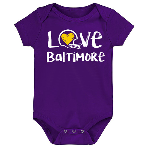 Baltimore Loves Football Chalk Art Baby Bodysuit -PUR