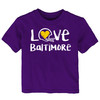 Baltimore Loves Football Chalk Art Baby/Toddler T-Shirt -PUR
