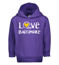 Baltimore Loves Football Chalk Art Toddler Hoodie with Side Pockets -PUR