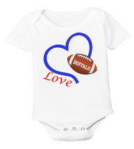 Buffalo Loves Football Heart Baby Bodysuit