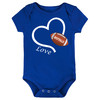 Football Love Heart Baby Bodysuit for Buffalo Fans