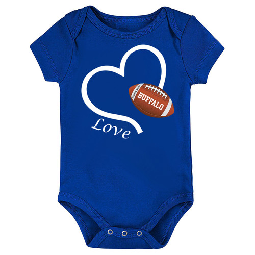 Football Love Heart Baby Bodysuit for Buffalo Fans
