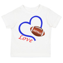 Buffalo Loves Football Heart Baby/Toddler T-Shirt