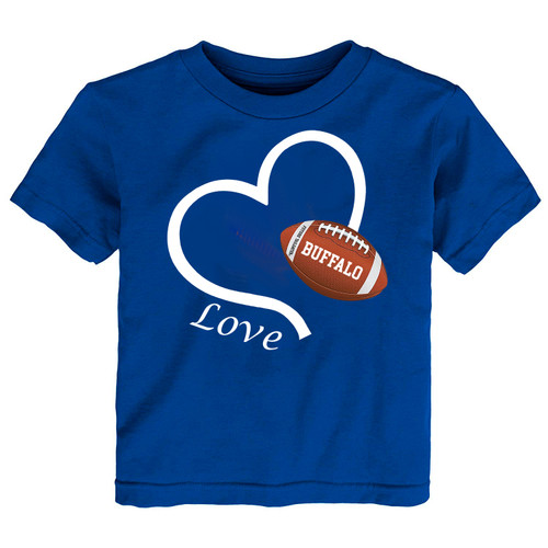 Football Love Heart Baby/Toddler T-Shirt for Buffalo Fans