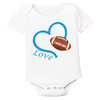 Carolina Loves Football Heart Baby Bodysuit