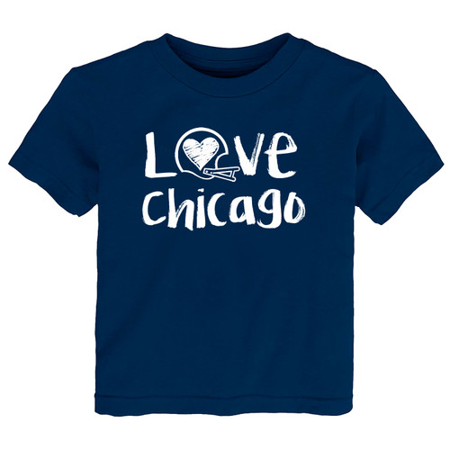 Chicago Loves Football Chalk Art Baby/Toddler T-Shirt -NV