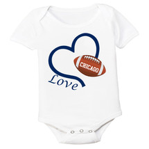 Chicago Loves Football Heart Baby Bodysuit