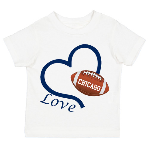 Chicago Loves Football Heart Youth T-Shirt