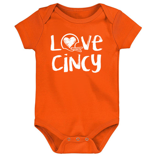 Cincinnati Loves Football Chalk Art Baby Bodysuit -ORA