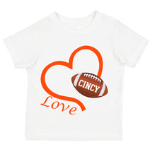 Cincinnati Loves Football Heart Youth T-Shirt