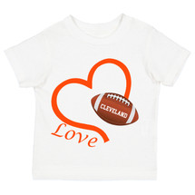 Cleveland Loves Football Heart Youth T-Shirt
