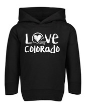 Colorado Loves Football Chalk Art Toddler Hoodie with Side Pockets -BLK