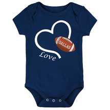 Football Love Heart Baby Bodysuit for Dallas Fans