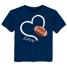 Football Love Heart Youth T-Shirt for Dallas Fans