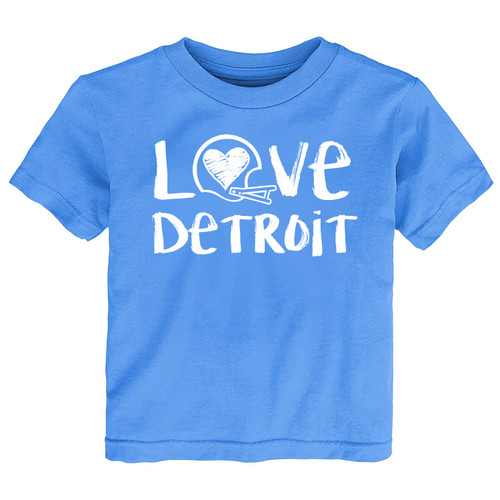 Detroit Loves Football Chalk Art Youth T-Shirt -LB