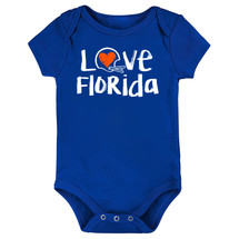 Florida Loves Football Chalk Art Baby Bodysuit -Blue