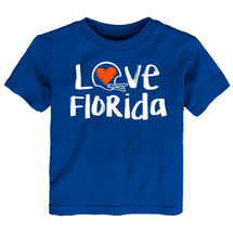 Florida Loves Football Chalk Art Baby Toddler Tee -Blue