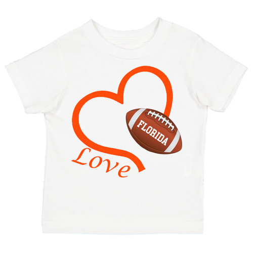 Florida Loves Football Heart Youth T-Shirt