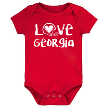 Georgia Loves Football Chalk Art Baby Bodysuit -RED