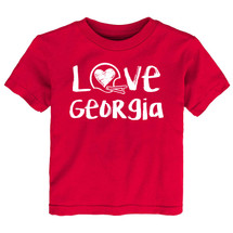 Georgia Loves Football Chalk Art Baby/Toddler T-Shirt -RED