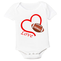 Georgia Loves Football Heart Baby Bodysuit
