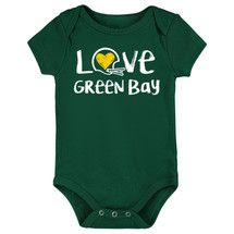 Green Bay Loves Football Chalk Art Baby Bodysuit -GRN