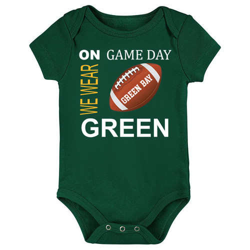 Green Bay Football On GameDay Baby Bodysuit -GRN