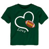 Football Love Heart Baby/Toddler T-Shirt for Green Bay Fans