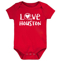 Houston Loves Football Chalk Art Baby Bodysuit -RED