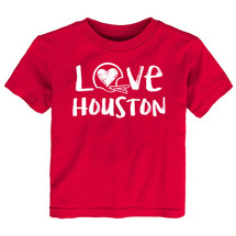 Houston Loves Football Chalk Art Youth T-Shirt -RED
