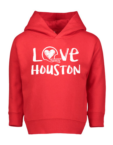 Houston Loves Football Chalk Art Toddler Hoodie with Side Pockets -RED