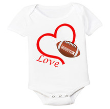 Houston Loves Football Heart Baby Bodysuit