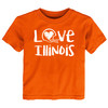 Illinois Loves Football Chalk Art Baby/Toddler T-Shirt -ORA
