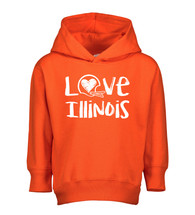 Illinois Loves Football Chalk Art Toddler Hoodie with Side Pockets -ORA