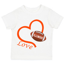 Illinois Loves Football Heart Youth T-Shirt