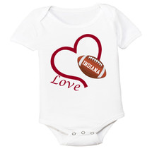 Indiana Loves Football Heart Baby Bodysuit
