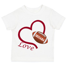 Indiana Loves Football Heart Baby/Toddler T-Shirt