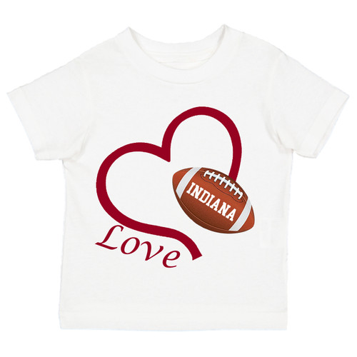 Indiana Loves Football Heart Youth T-Shirt