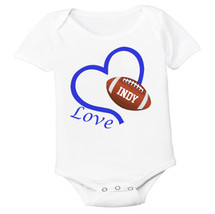Indianapolis Loves Football Heart Baby Bodysuit