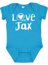 Jacksonville Loves Football Chalk Art Baby Bodysuit -BLUE