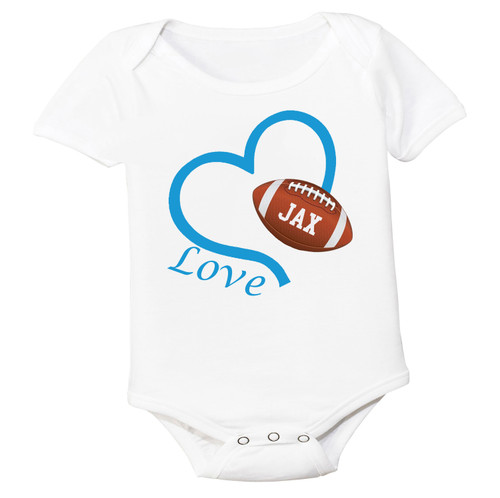 Jacksonville Loves Football Heart Baby Bodysuit