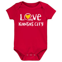 Kansas City Loves Football Chalk Art Baby Bodysuit -RED