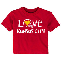 Kansas City Loves Football Chalk Art Baby/Toddler T-Shirt -RED