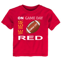 Kansas City Loves Football Chalk Art Youth T-Shirt -RED