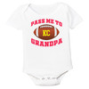 Kansas City Football Pass Me to GrandPa Baby Bodysuit