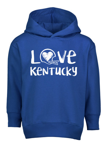 Kentucky Loves Football Chalk Art Toddler Hoodie with Side Pockets -ROY