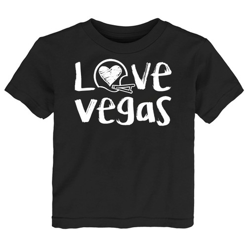Las Vegas Loves Football Chalk Art Baby/Toddler T-Shirt -BLK