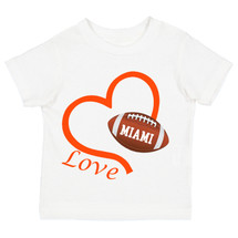 Miami Loves Football Heart Youth T-Shirt