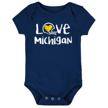 Michigan Loves Football Chalk Art Baby Bodysuit -NV
