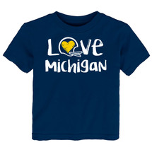 Michigan Loves Football Chalk Art Baby/Toddler T-Shirt -NV